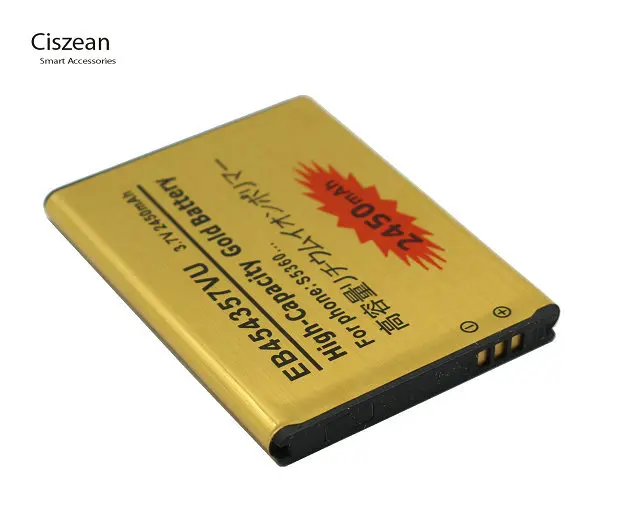 Ciszean EB454357VU 2450 мАч Телефон Золотой Сменный Аккумулятор Для Samsung Galaxy Y S5300 S5360 S5380 S5368 I509 GT-S5360 GT-S5368
