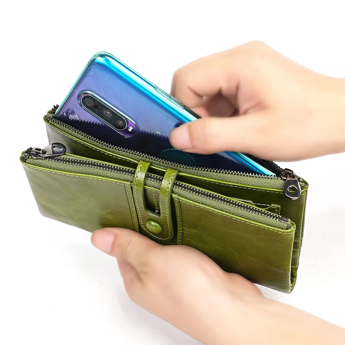 RFID-женский кошелек, кожаный бумажник из воловьей кожи, многофункциональный кошелек для мелочи, ручная сумка, лучший подарок на день рождения