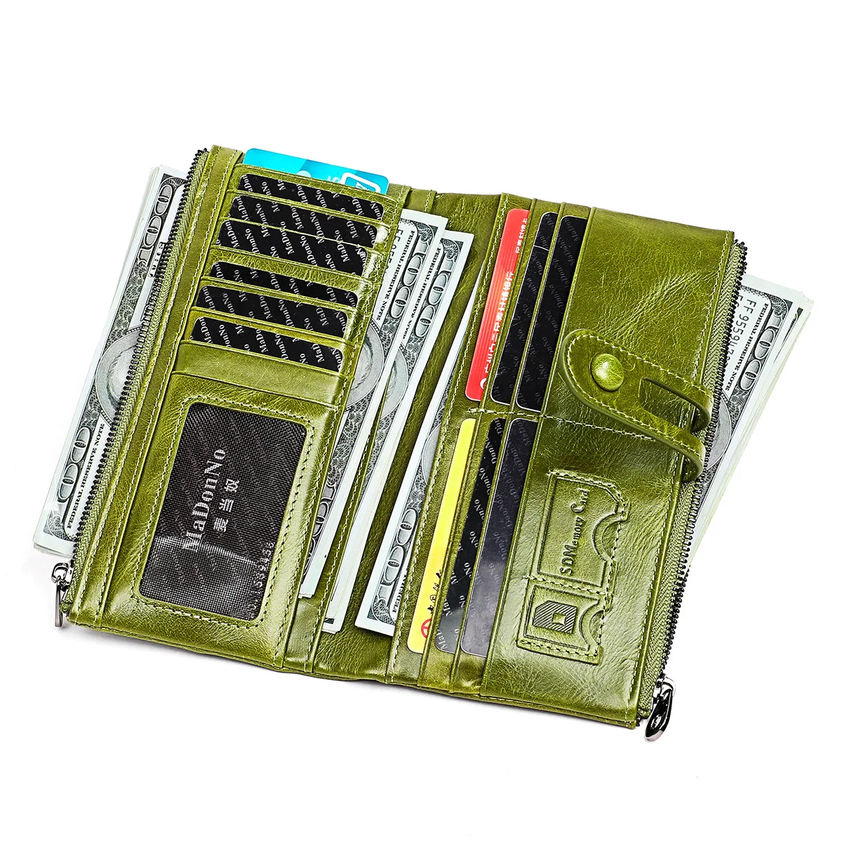 RFID-женский кошелек, кожаный бумажник из воловьей кожи, многофункциональный кошелек для мелочи, ручная сумка, лучший подарок на день рождения