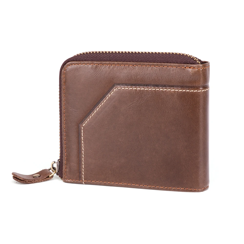 Мужской кошелек, деловой кожаный бумажник в стиле ретро, RFID, с несколькими картами, короткая сумка для рук на молнии, кошелек Новый