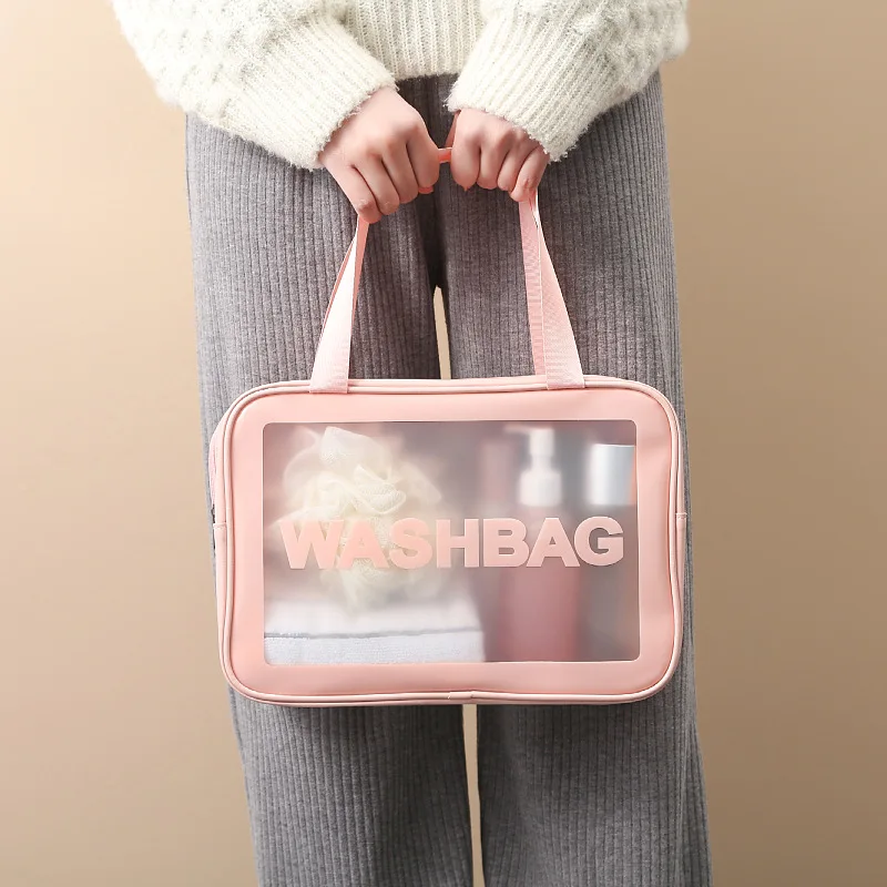 Женская портативная дорожная сумка для мытья, женская прозрачная водонепроницаемая сумка для хранения косметики, косметический органайзер большой емкости, косметичка