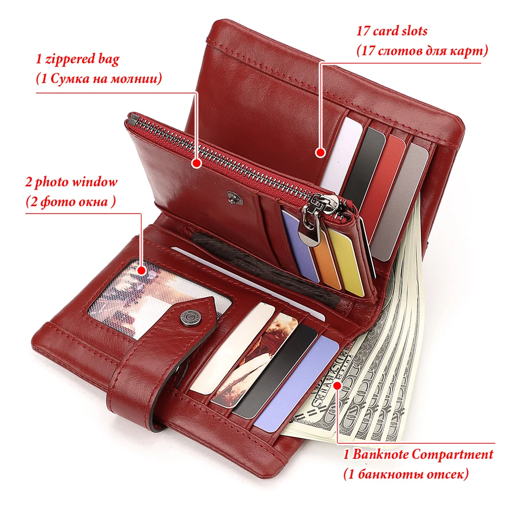 Женские кошельки в стиле минимализм, блокирующие RFID, держатель для кредитных карт, Короткий многофункциональный кошелек для денег с карманом для монет на молнии