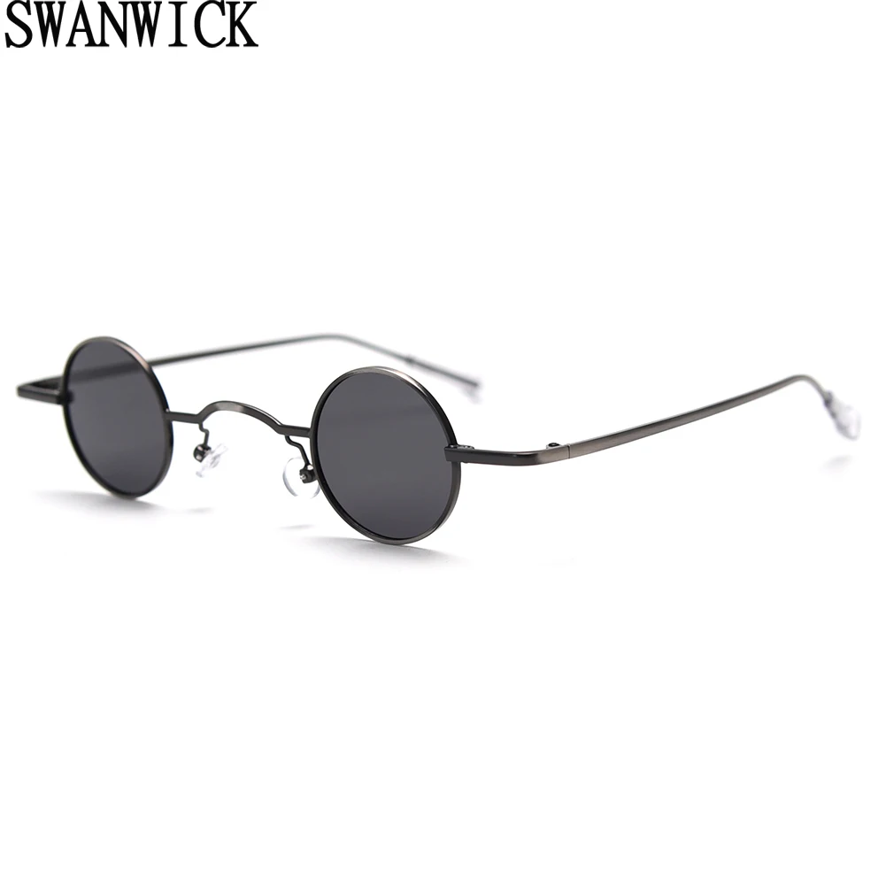 Солнцезащитные очки Swanwick в круглой маленькой оправе для женщин, ретро солнцезащитные очки с поляризацией UV400 для мужчин, винтажные аксессуары для вечеринок, красный, зеленый