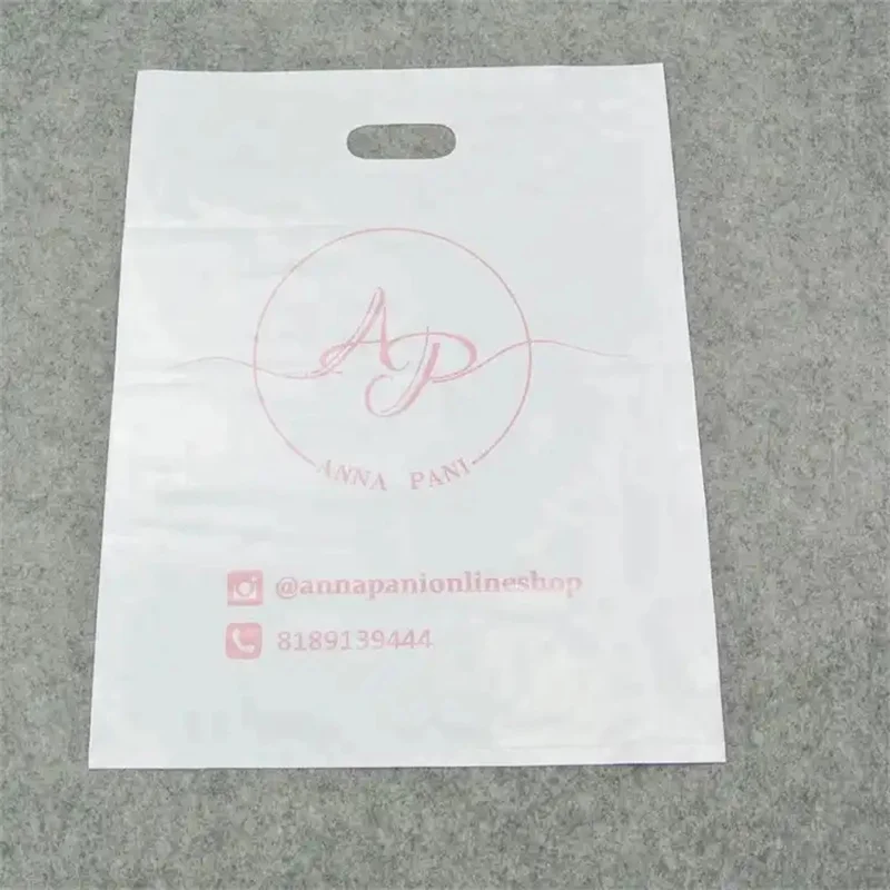 500 шт. / Оптовая продажа Экологически Чистые пластиковые пакеты для высечки с логотипом нестандартного размера, Водонепроницаемая Складная сумка для упаковки одежды для покупок