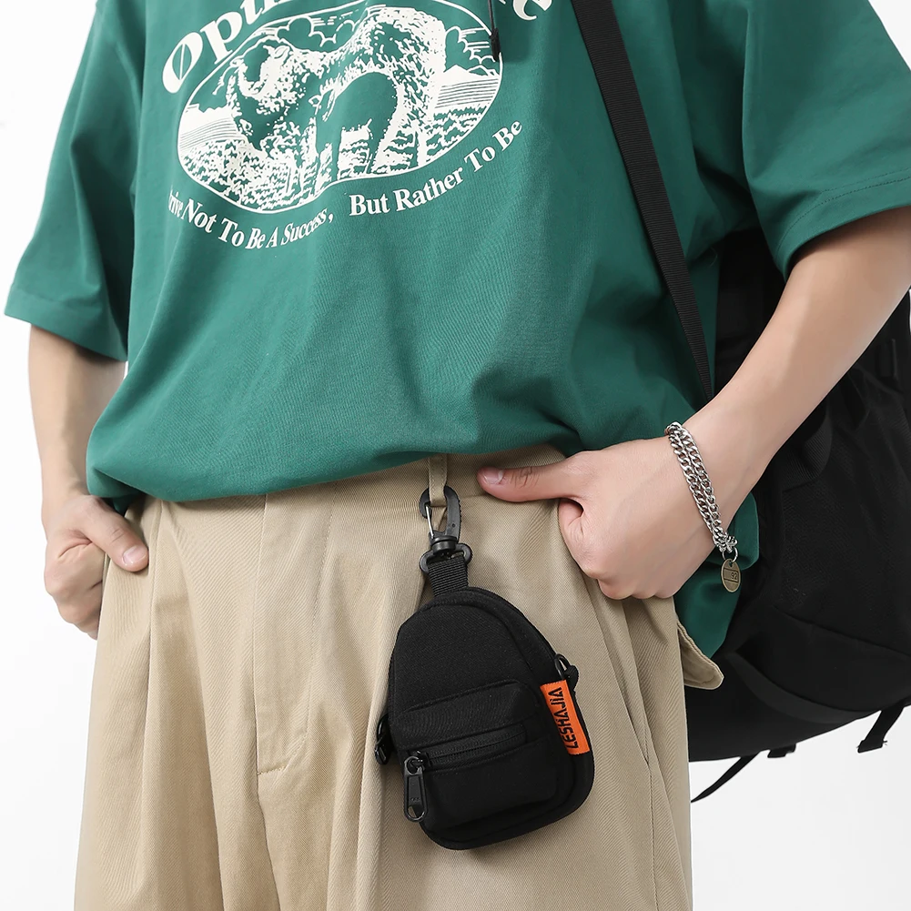 Сумки через плечо, мужские нейлоновые сумки для бега в стиле хип-хоп на молнии, Женские маленькие сумки для кемпинга, винтажные повседневные сумки для монет, сумка-тоут