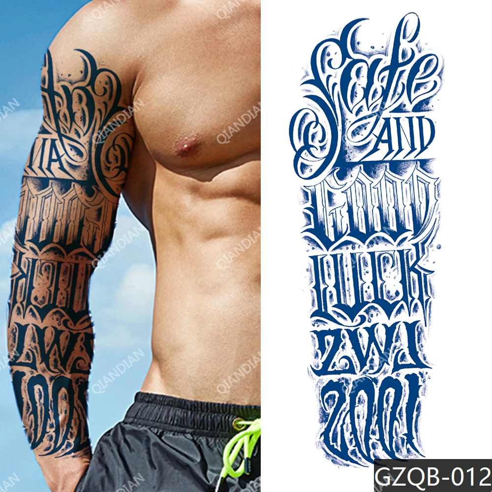 Полупостоянная временная татуировка на всю руку с соком для мужчин, стойкая 7-15 дней, Птицы, Роза, Солнце, Крутая наклейка с большим якорным глазом