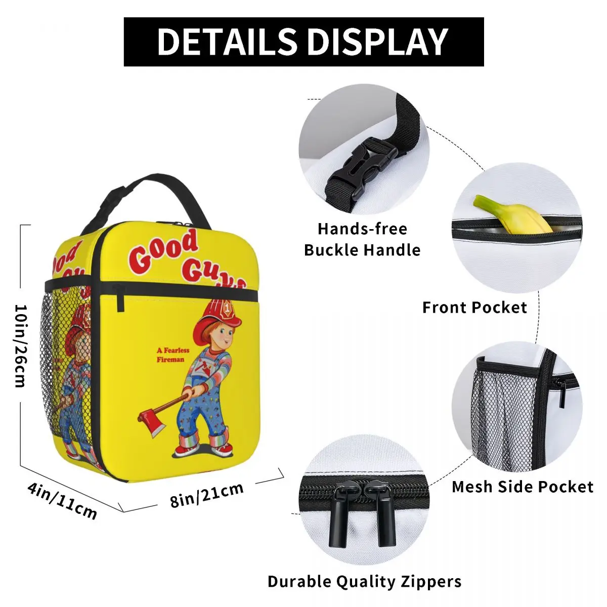 Хорошие парни Пожарные Изолированные пакеты для ланча для пикника на открытом воздухе Детская игра Chucky Водонепроницаемый кулер Термос для ланча Женщины Дети
